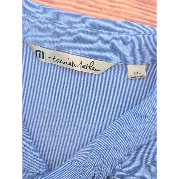 Travis Mathew Mens Blue Polo XXL Pima Cotton Blend - Picture 4 of 8